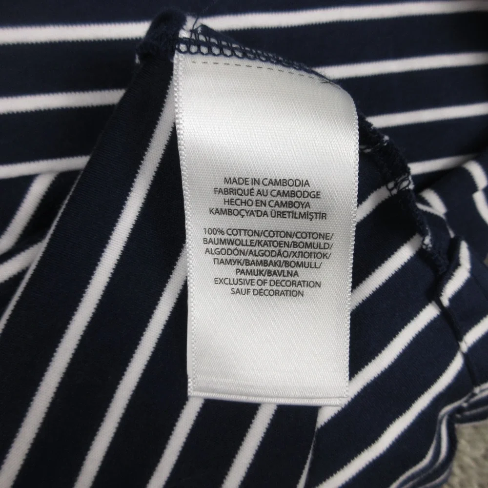 Polo Ralph Lauren Shirt Mens XL Navy White Striped Soft Knit Golf Tennis Preppy